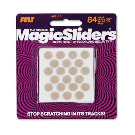 Magic Sliders Magic Sliders Felt Self Adhesive Protective Pads Oatmeal Round 3/8 in. W X 3/8 in. L 84 pk 63118
